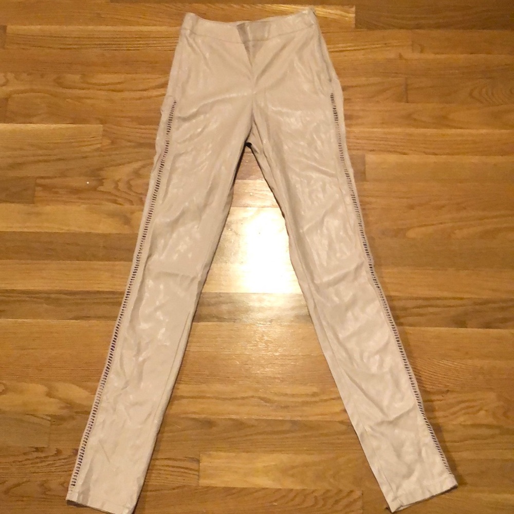 H&M Pleather Light Blush Pink skinny pants